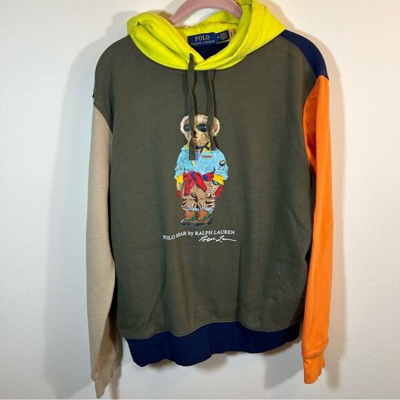 Polo Ralph Lauren Men’s Expedition Voyager Adventure Bear Color Block Hoodie M - Picture 2 of 14
